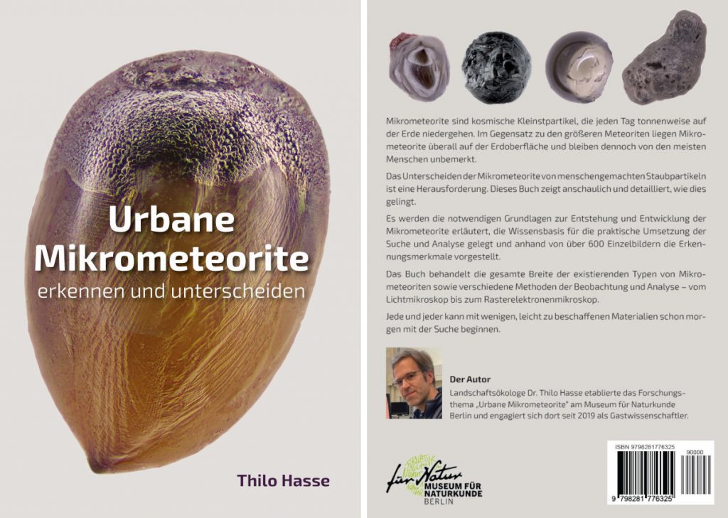 Buchcover und U4 "Urbane Mikrometeorite - erkennen und unterscheiden"